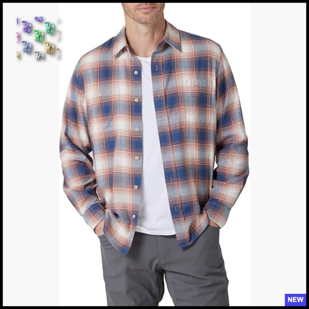 Classic Flannel Button Down Shirt Regular Fit Str… - image 1